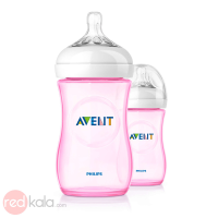 شیشه شیر نچرال 2 عددی 260ml صورتی اونت