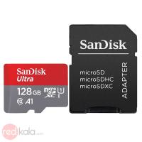 کارت حافظه microSDXC سن دیسک مدل Ultra کلاس10 و A1 استاندارد UHS-I U1 سرعت 100MBps 667X همراه با آداپتور SD ظرفیت 128 گیگابایت