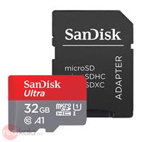 کارت حافظه microSDHC سن دیسک مدل Ultra A1 کلاس 10 استاندارد UHS-I سرعت 98MBps ظرفیت 32 گیگابایت به همراه آداپتور SD 