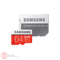  کارت حافظه microSDXC سامسونگ مدل Evo Plus کلاس 10 استاندارد UHS-I U3 سرعت 100MBps همراه با آداپتور SD ظرفیت 64 گیگابایت