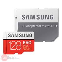 کارت حافظه microSDXC سامسونگ مدل Evo Plus کلاس 10 استاندارد UHS-I U3 سرعت 100MBps همراه با آداپتور SD ظرفیت 128 گیگابایت