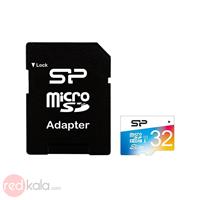 کارت حافظه microSDHC سیلیکون پاور مدل Color Elite کلاس 10 استاندارد UHS-I U1 سرعت 85MBps همراه با آداپتور SD ظرفیت 32 گیگابایت